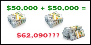 how $50,000 + $50,000 can equal $62,090
